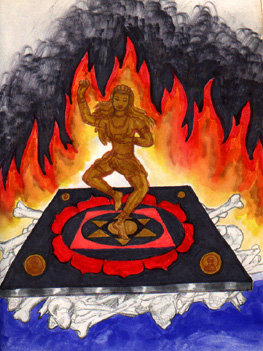 
Dakini In Flames - Tantric Figure With  Symbolism of the Burning Ground
